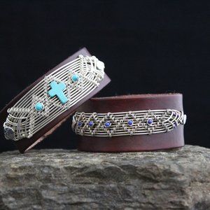 Handmade Sterling Silver & Leather Bracelet